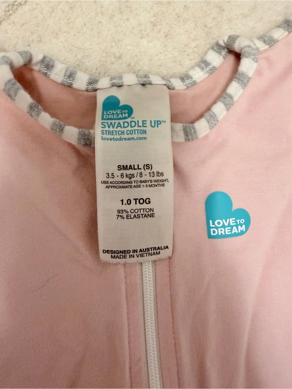 Love to Dream Gray & Teal Infant Swaddle Sleep Sack